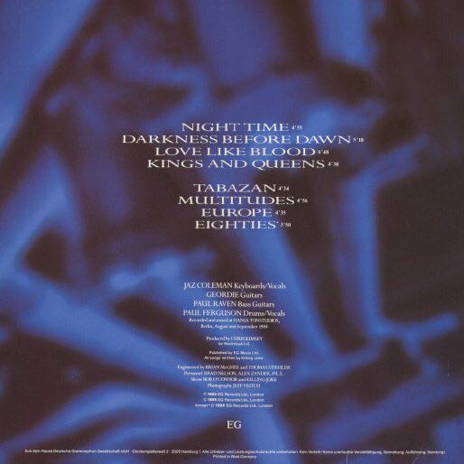 Night Time - Killing Joke (12”) music collectible [Barcode 600753649190] - Main Image 2
