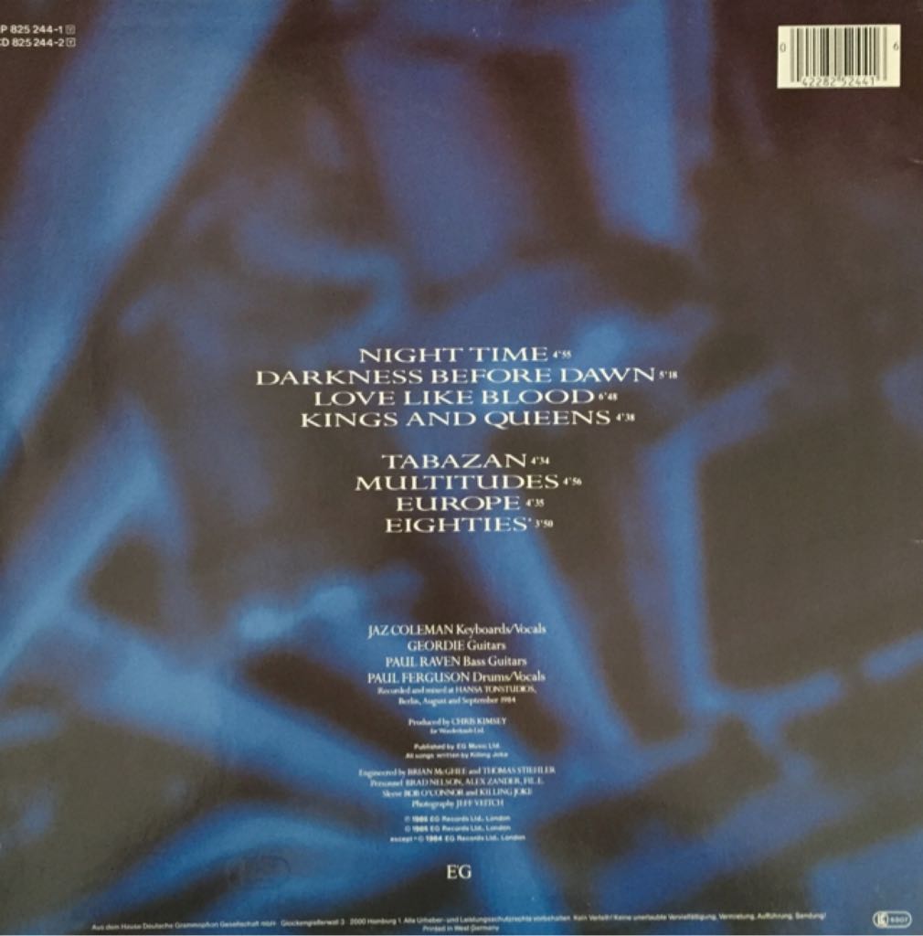 Night Time - Killing Joke (12”) music collectible - Main Image 2