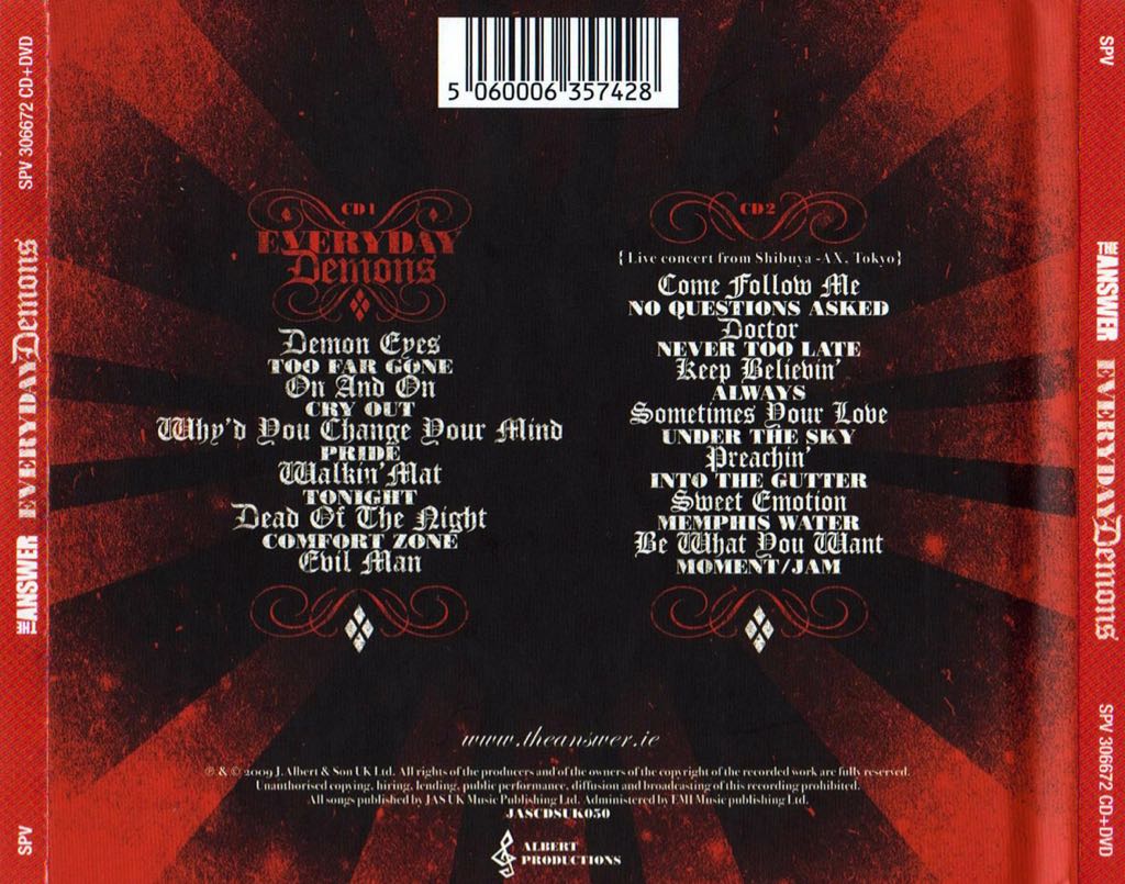 Everyday Demons - Answer, The (CD/DVD) music collectible [Barcode 693723066721] - Main Image 2