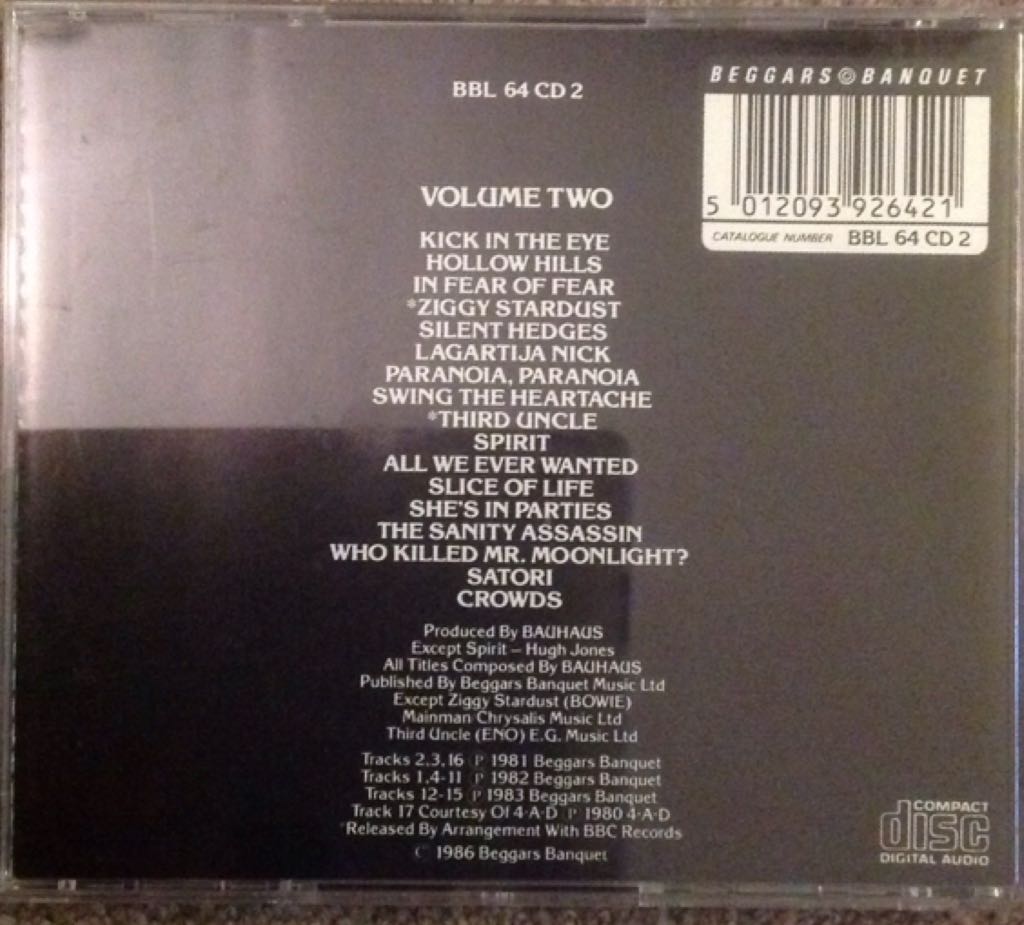 1979-1983 Volume Two - Bauhaus (CD) music collectible [Barcode 5012093926421] - Main Image 2