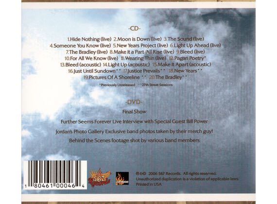 The Final Curtain - Further Seems Forever (CD/DVD - 74) music collectible [Barcode 180461000457] - Main Image 2