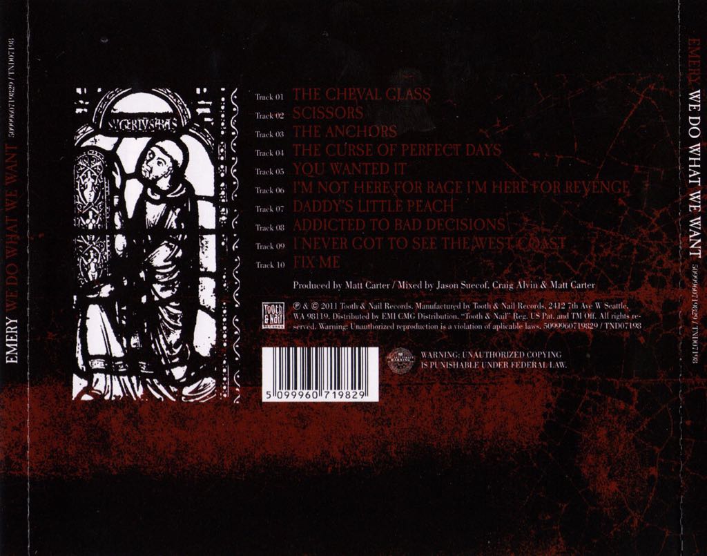 We Do What We Want - Emery (CD - 3949) music collectible [Barcode 5099960719829] - Main Image 2