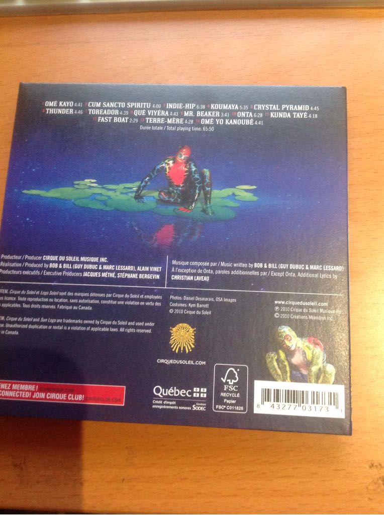 Cirque Du Soleil Totem  - Soundtrack (CD - 65) music collectible [Barcode 843277031731] - Main Image 2