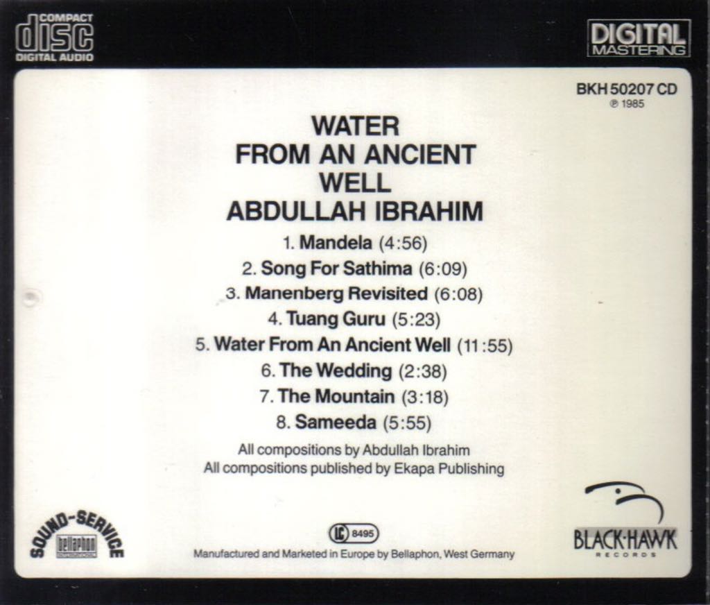 Water From An Ancient Well - Abdullah Ibrahim (CD - 4644) music collectible [Barcode 063757781226] - Main Image 2