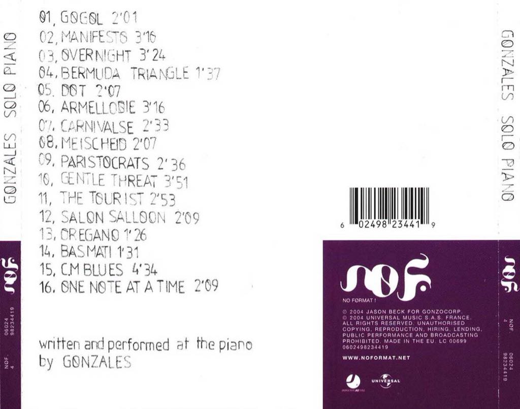 Solo Piano - Gonzales (CD) music collectible - Main Image 2