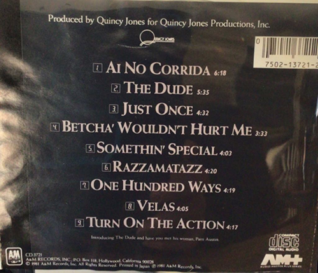 The Dude - Quincy Jones (CD) music collectible [Barcode 075021372122] - Main Image 2
