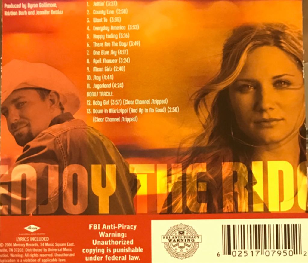 Enjoy the Ride (MP3) - Sugarland (CD) music collectible [Barcode 602517079502] - Main Image 2