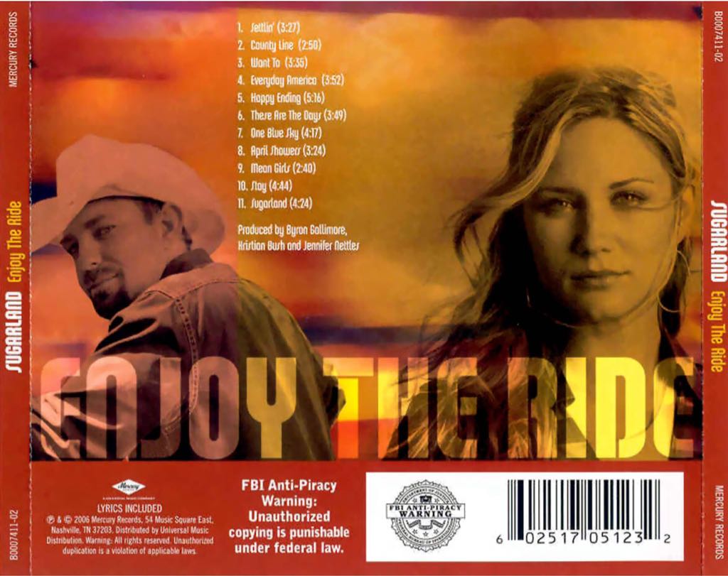 Enjoy The Ride - Sugarland (CD) music collectible [Barcode 602517650961] - Main Image 2