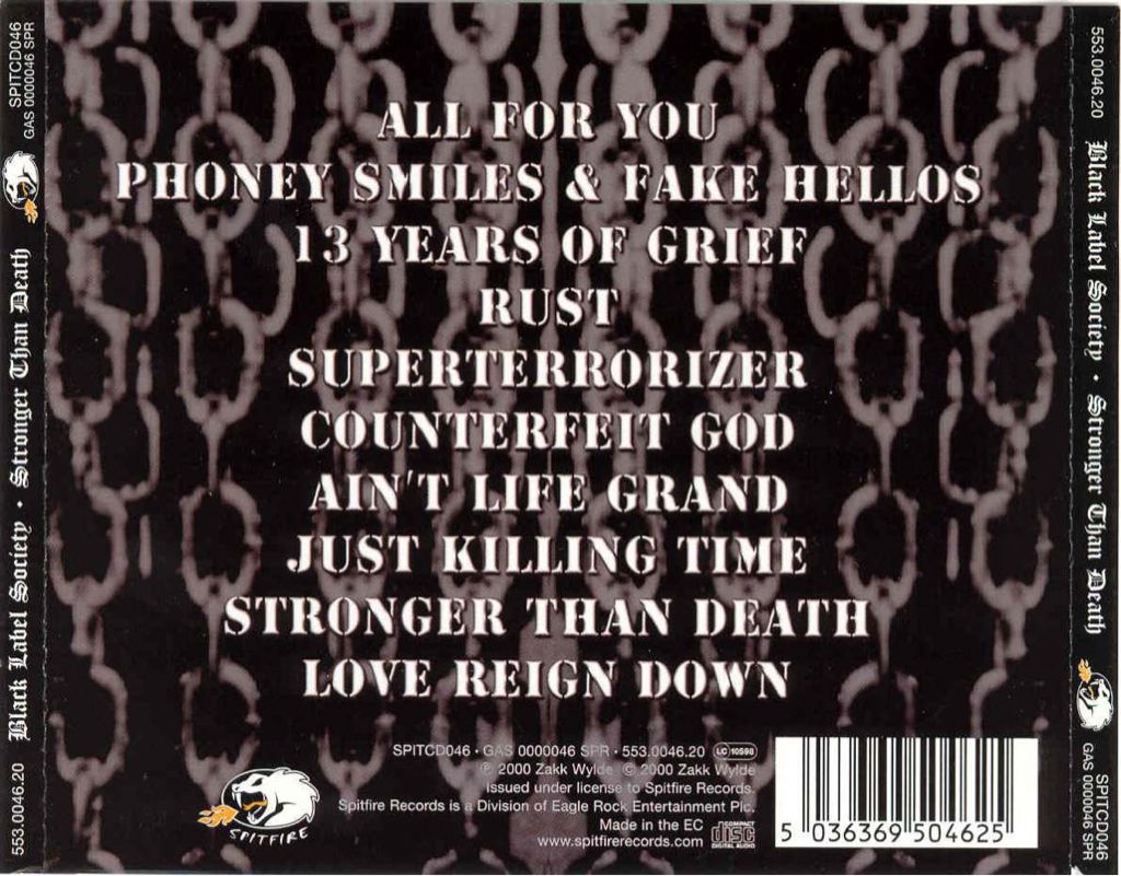 Stronger Than Death - Black Label Society (CD - 50:54) music collectible [Barcode 5036369751326] - Main Image 2