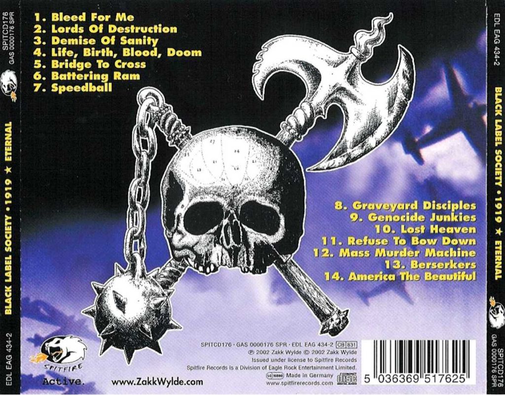 1919 Eternal - Black Label Society (CD - 60:08) music collectible [Barcode 5036369751524] - Main Image 2