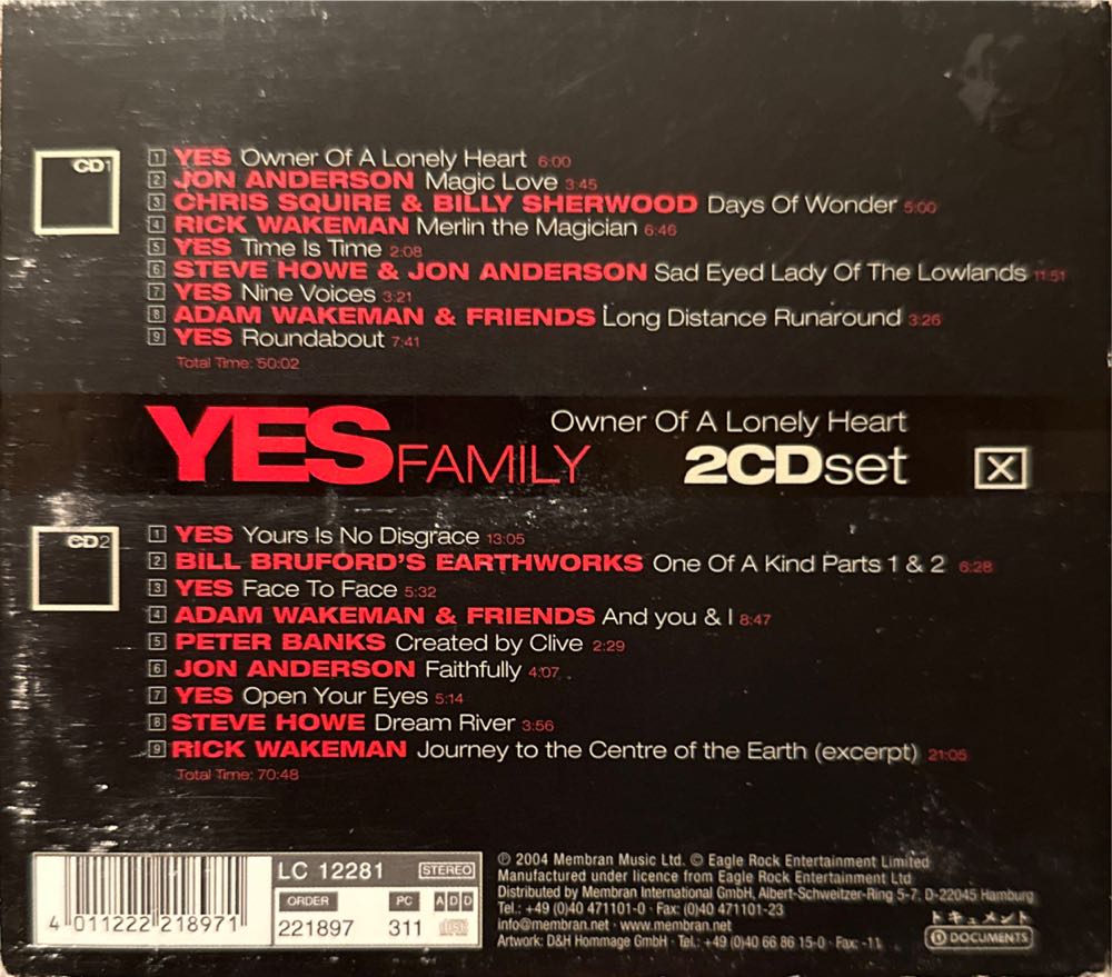 Owner Of A Lonely Heart - Yes - Yes (CD) music collectible [Barcode 4011222218971] - Main Image 2