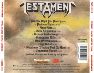 Practice What You Preach - Testament (CD - 4610) music collectible [Barcode 075678200922] - Main Image 2