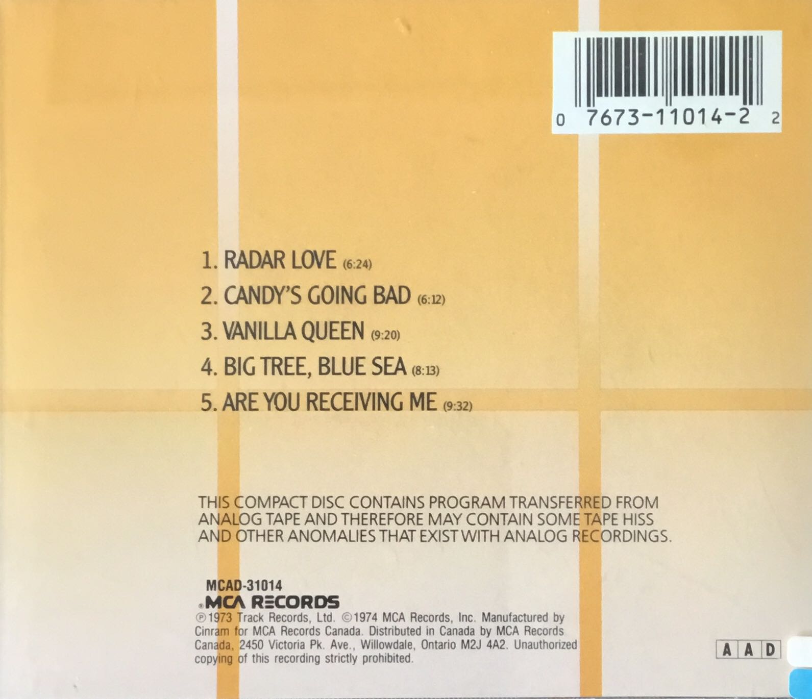 Moontan - Golden Earring (CD - 40) music collectible [Barcode 076731101422] - Main Image 3