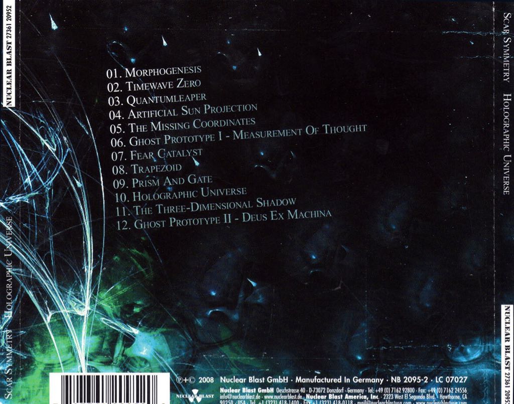 Holographic Universe - Scar Symmetry (CD) music collectible [Barcode 727361209520] - Main Image 2