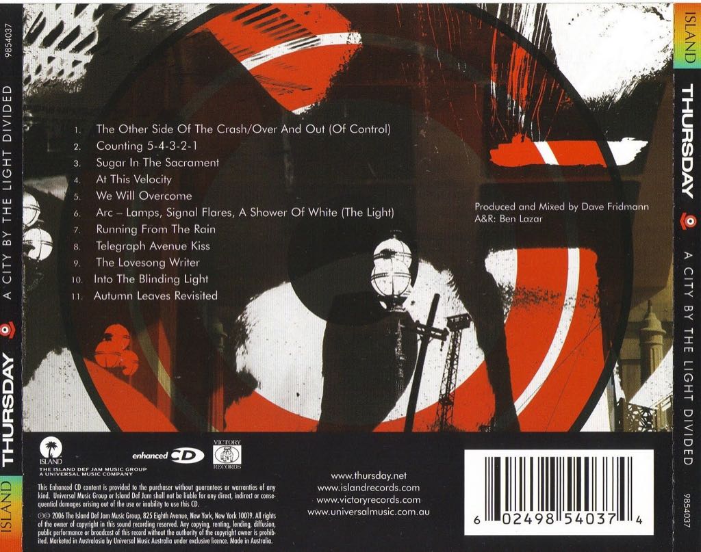 A City By The Light Divided - Thursday (CD - 4600) music collectible [Barcode 602498540374] - Main Image 2