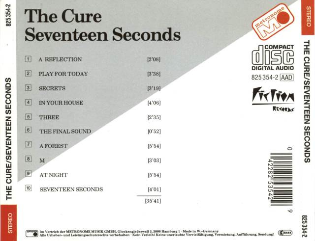 Seventeen Seconds - Cure, The (CD) music collectible [Barcode 602498218327] - Main Image 2