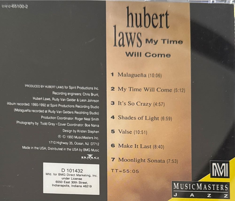 HUBERT LAWS - MY TIME WILL COME- - Laws Herbert (CD) music collectible [Barcode 016126510026] - Main Image 2