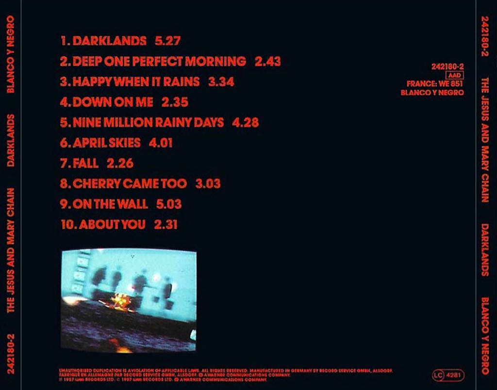 Darklands - Jesus And Mary Chain (CD - 36) music collectible [Barcode 022924218026] - Main Image 2