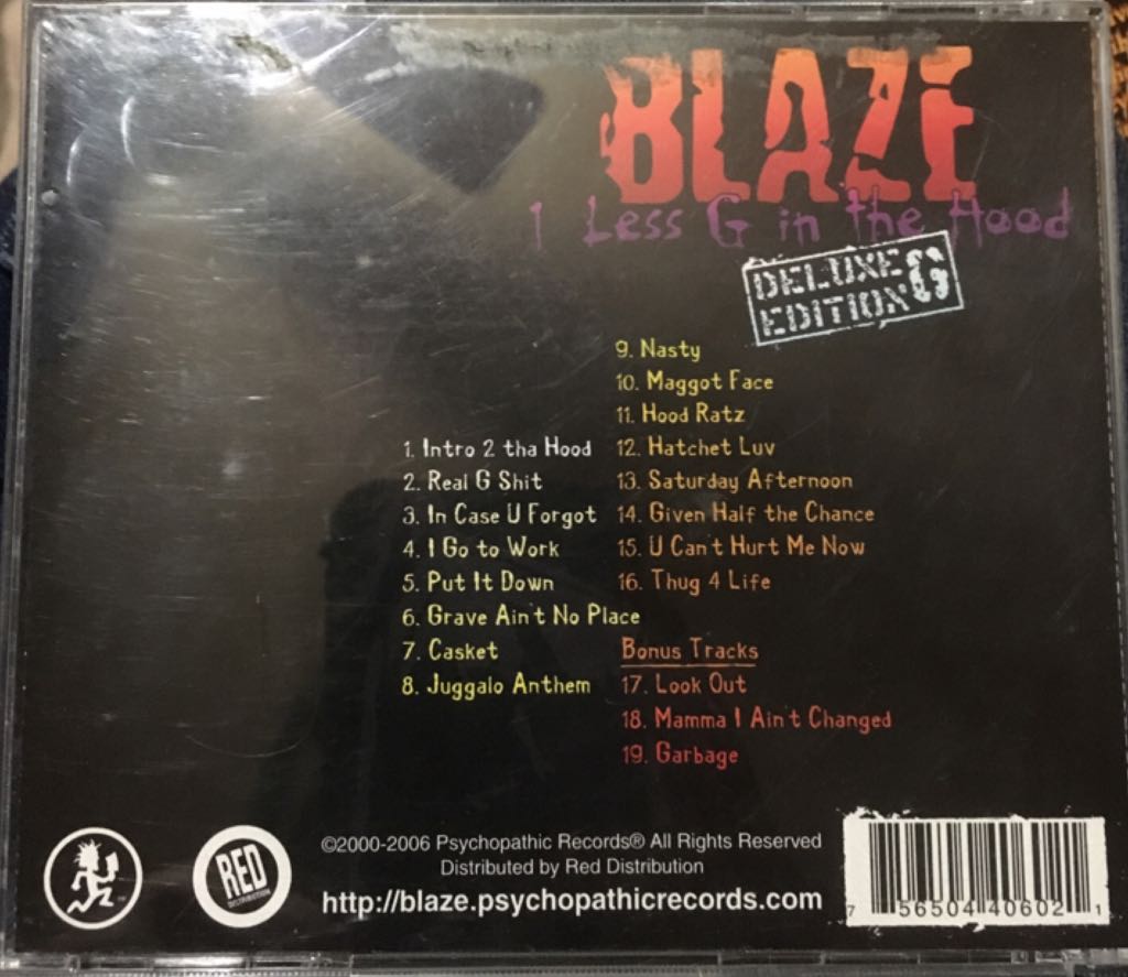 1 Less G in the HoodDeluxe G - Blaze Ya Dead Homie (CD) music collectible [Barcode 756504406021] - Main Image 2