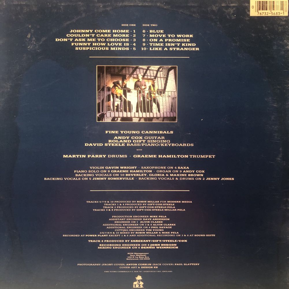 Fine Young Cannibals - Fine Young Cannibals (CD - 42) music collectible [Barcode 076732568316] - Main Image 2