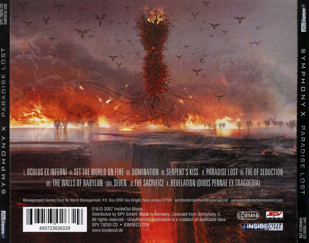 Paradise lost - Symphony X (CD) music collectible [Barcode 5052205042427] - Main Image 2
