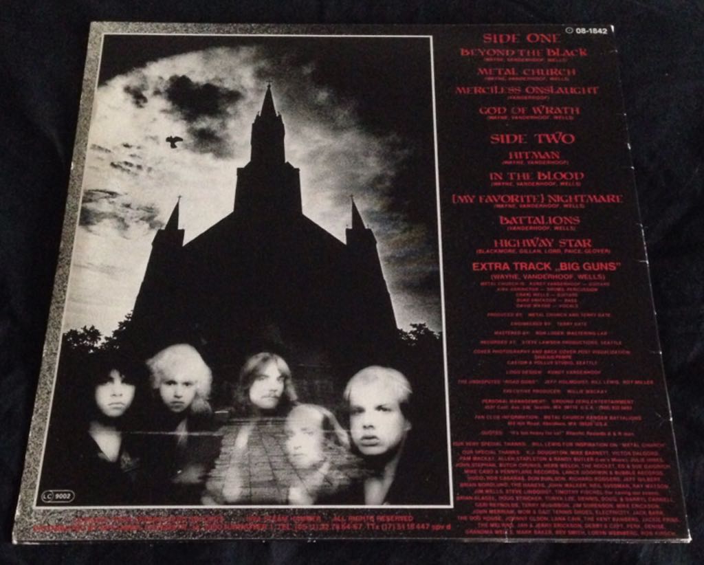 Metal Church - Metal Church (12”) music collectible [Barcode 075596047111] - Main Image 2
