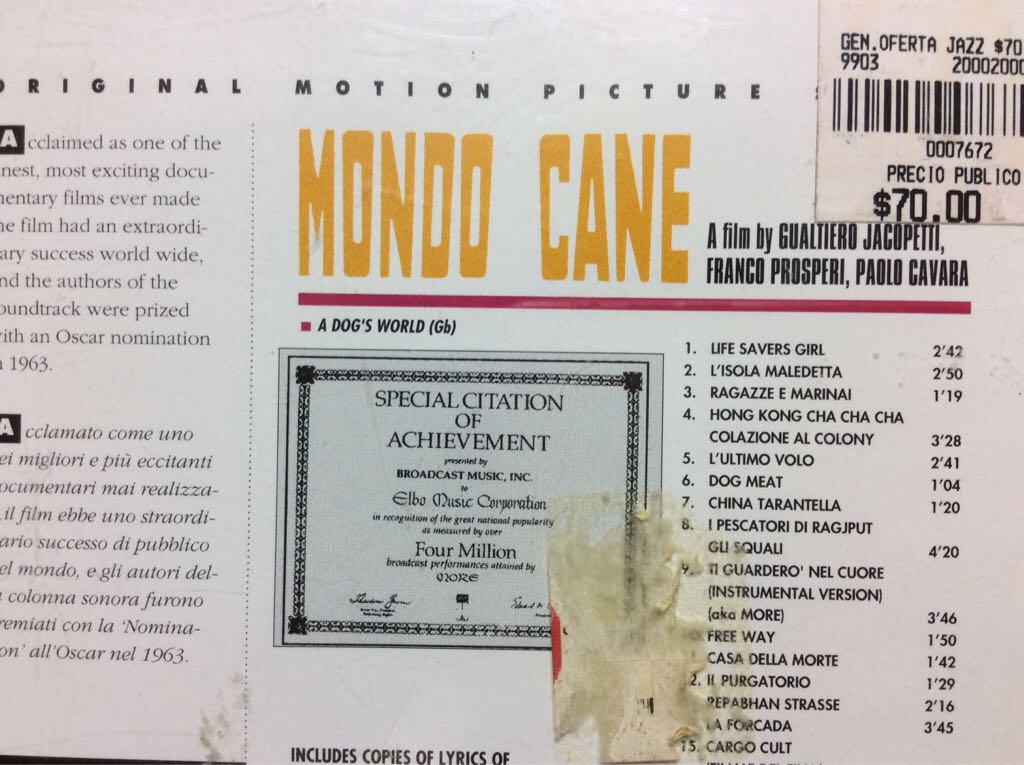 Mondo Cane - Mike Patton (CD - 4013) music collectible [Barcode 2000200076728] - Main Image 2