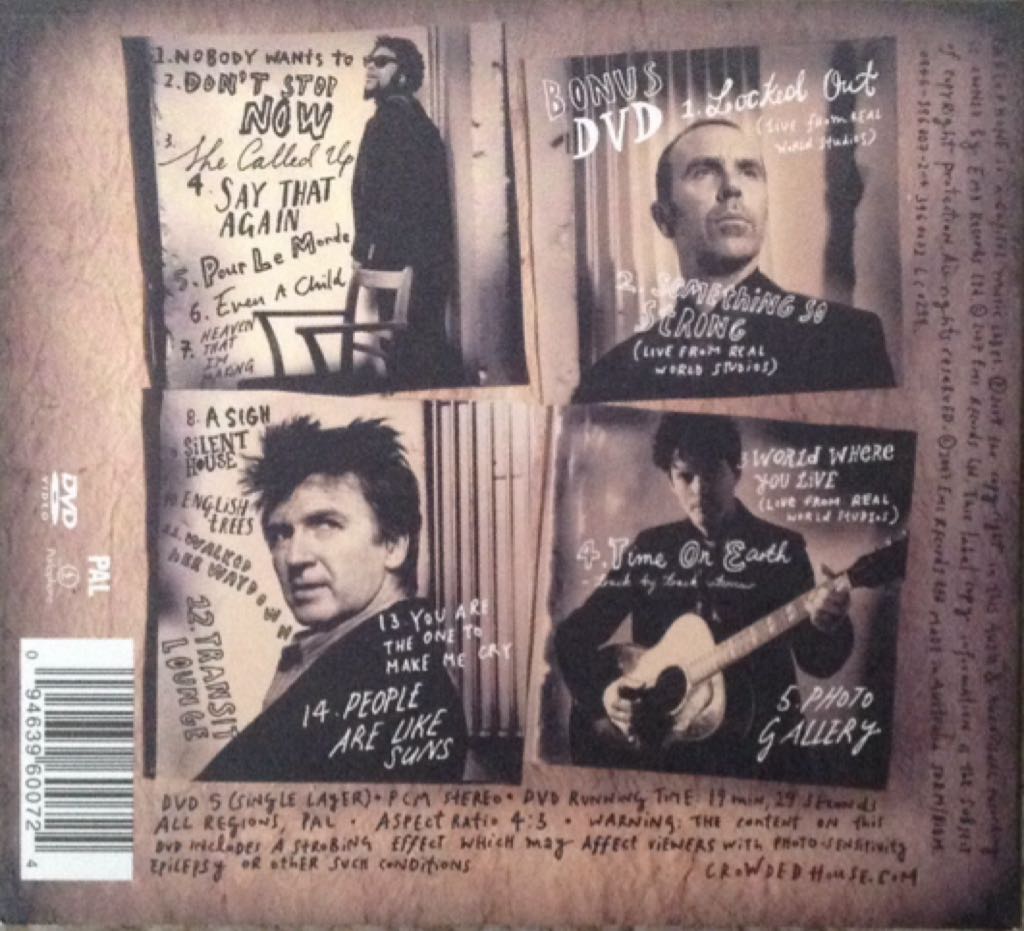 Time On Earth - Crowded House (MP3 - 58:31) music collectible [Barcode 823674647322] - Main Image 2