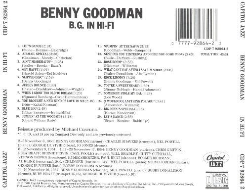 Benny Goodman - BG. In Hi-Fi. - Benny Goodman (CD - 63) music collectible [Barcode 077779286423] - Main Image 2