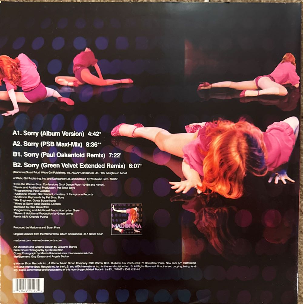 Sorry - Madonna (12”) music collectible [Barcode 093624291404] - Main Image 2