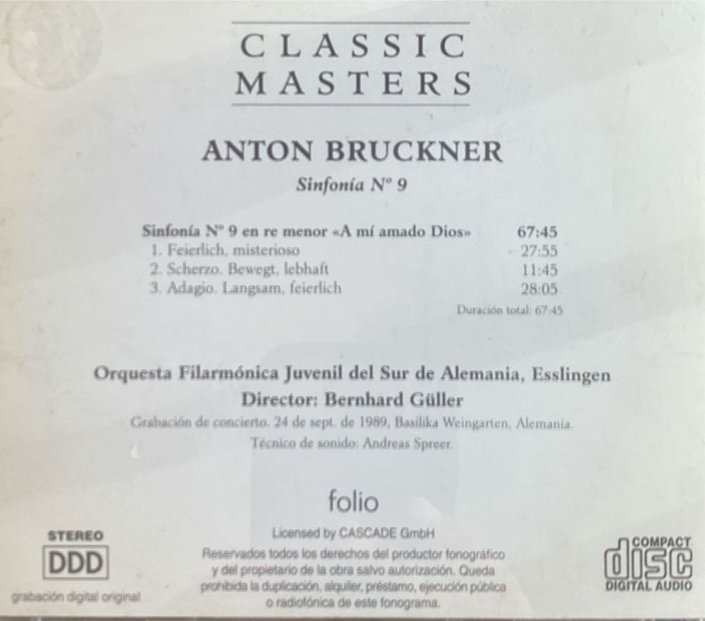 Bruckner. Symphony No. 9 - Daniel Barenboim, Berliner Philharmoniker (CD - 67) music collectible [Barcode 028947103226] - Main Image 2
