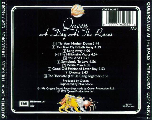 A Day At The Races - Queen (CD - 45) music collectible [Barcode 077778949329] - Main Image 2
