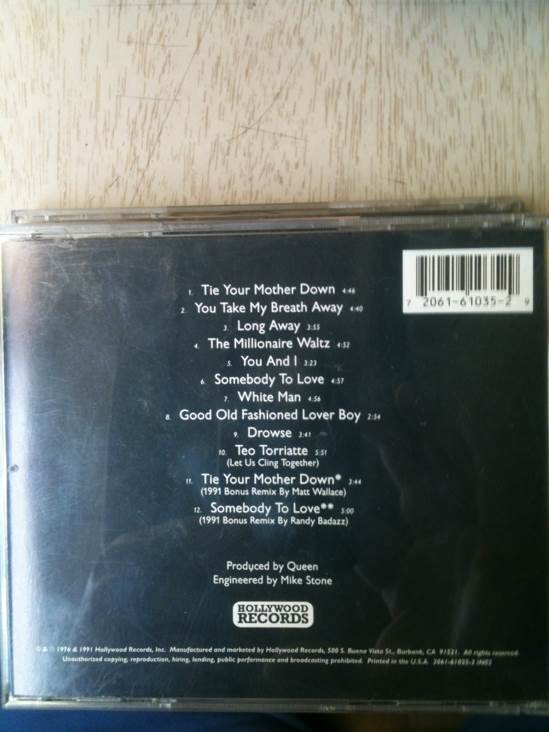 A Day At The Races - Queen (CD - 53) music collectible [Barcode 720616103529] - Main Image 2