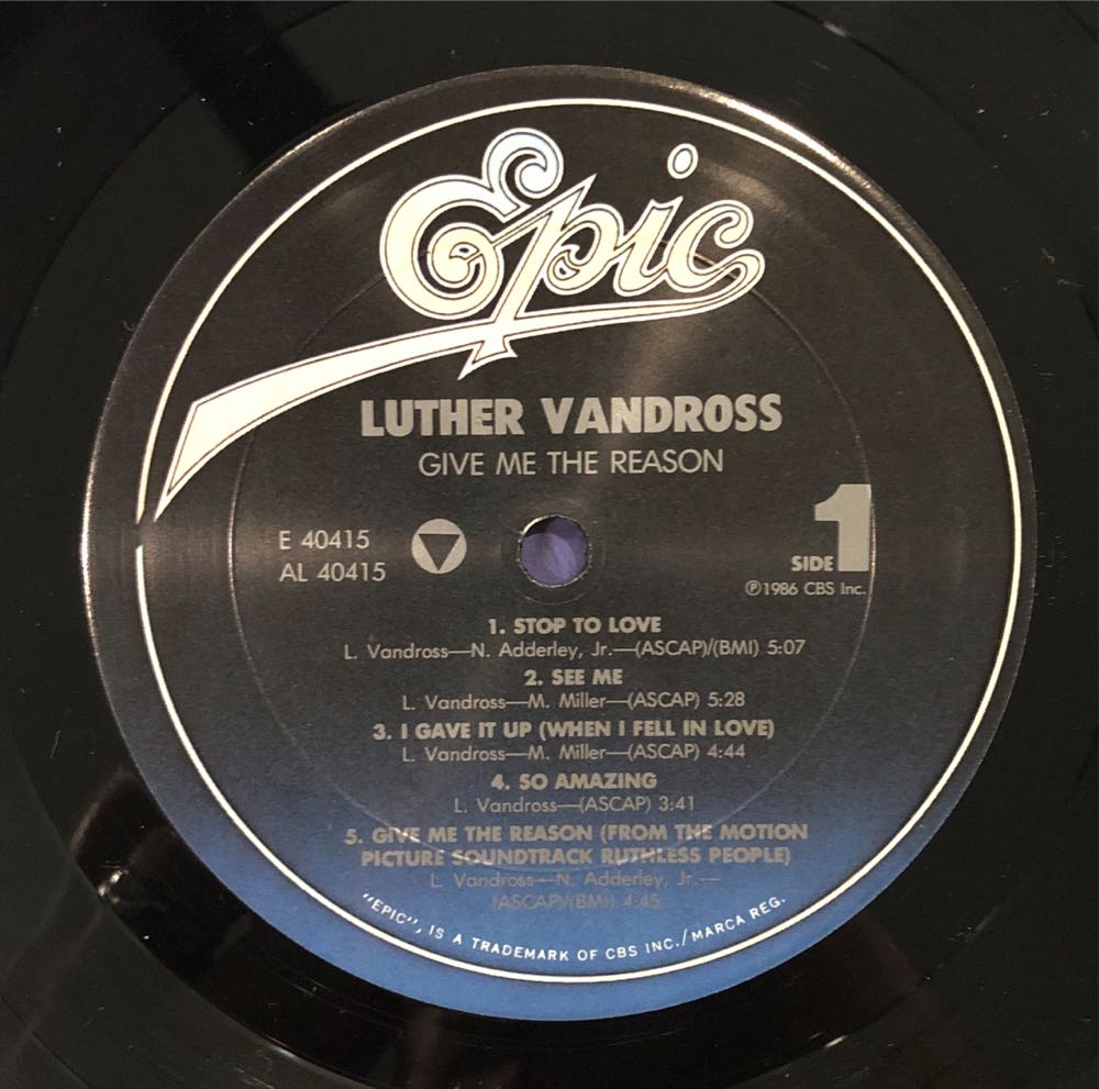 Give Me The Reason - Vandross, Luther (12” - 46) music collectible [Barcode 074644041514] - Main Image 3