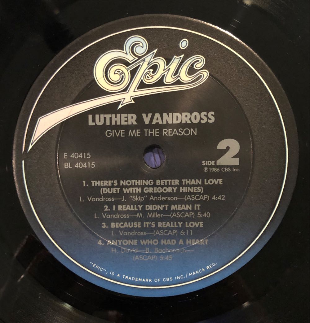 Give Me The Reason - Vandross, Luther (12” - 46) music collectible [Barcode 074644041514] - Main Image 4