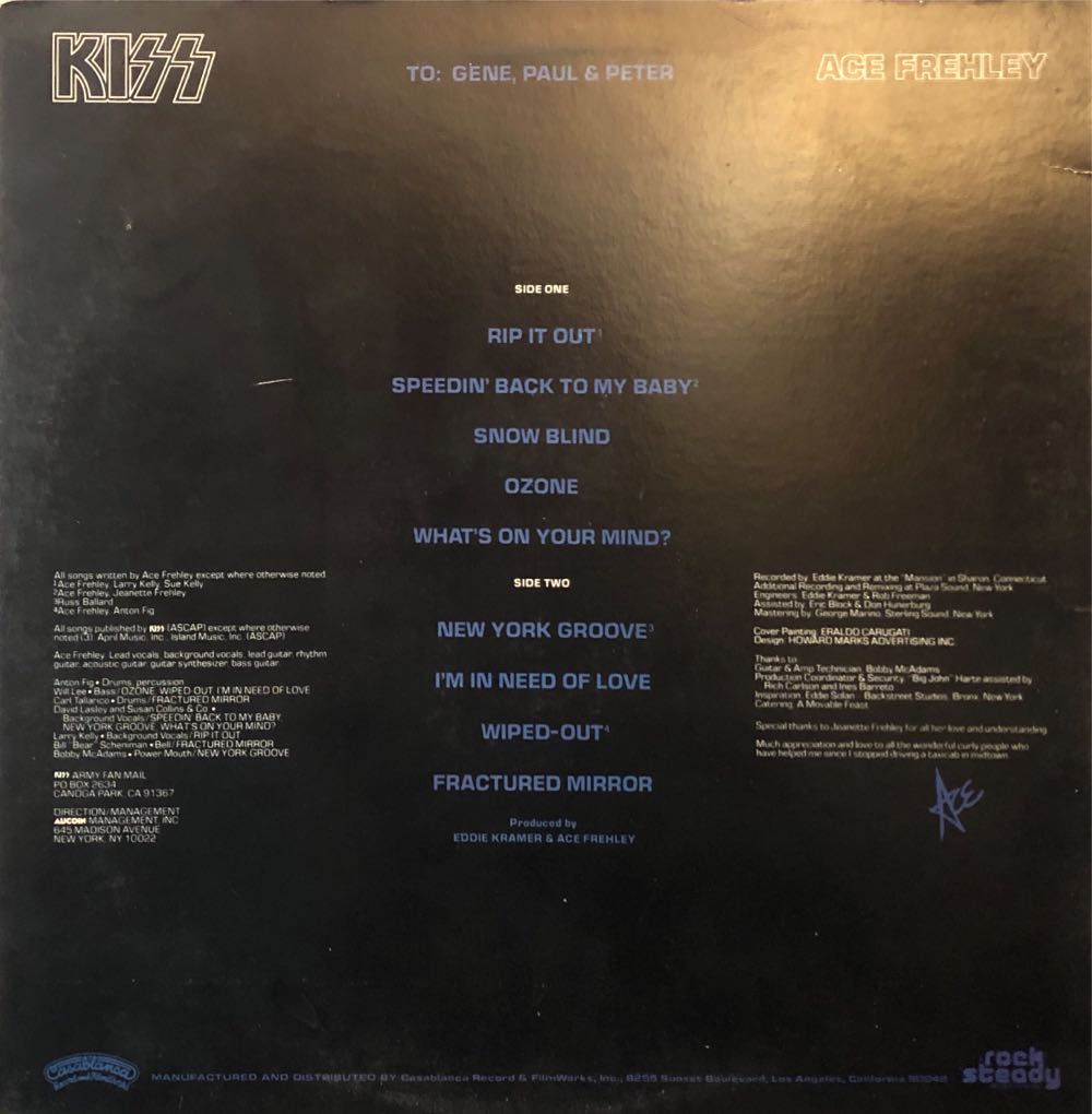 Ace Frehley - Kiss (12” - 3644) music collectible - Main Image 2