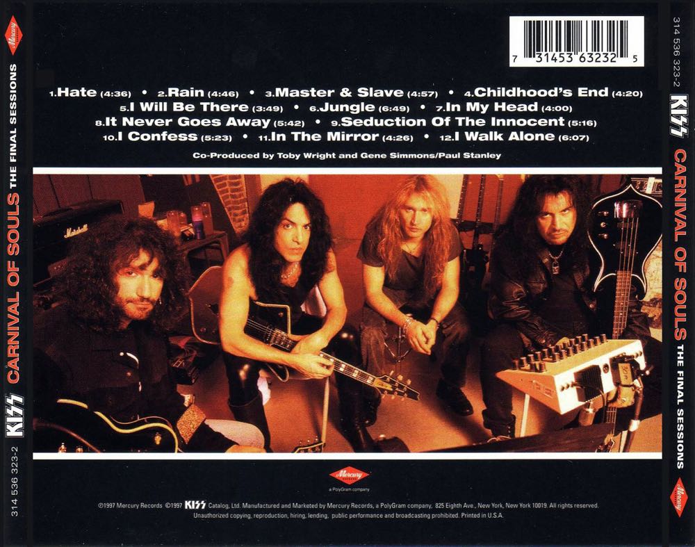 Carnival of Souls: The Final Sessions - Kiss (Cassette - 61) music collectible [Barcode 020831227124] - Main Image 2