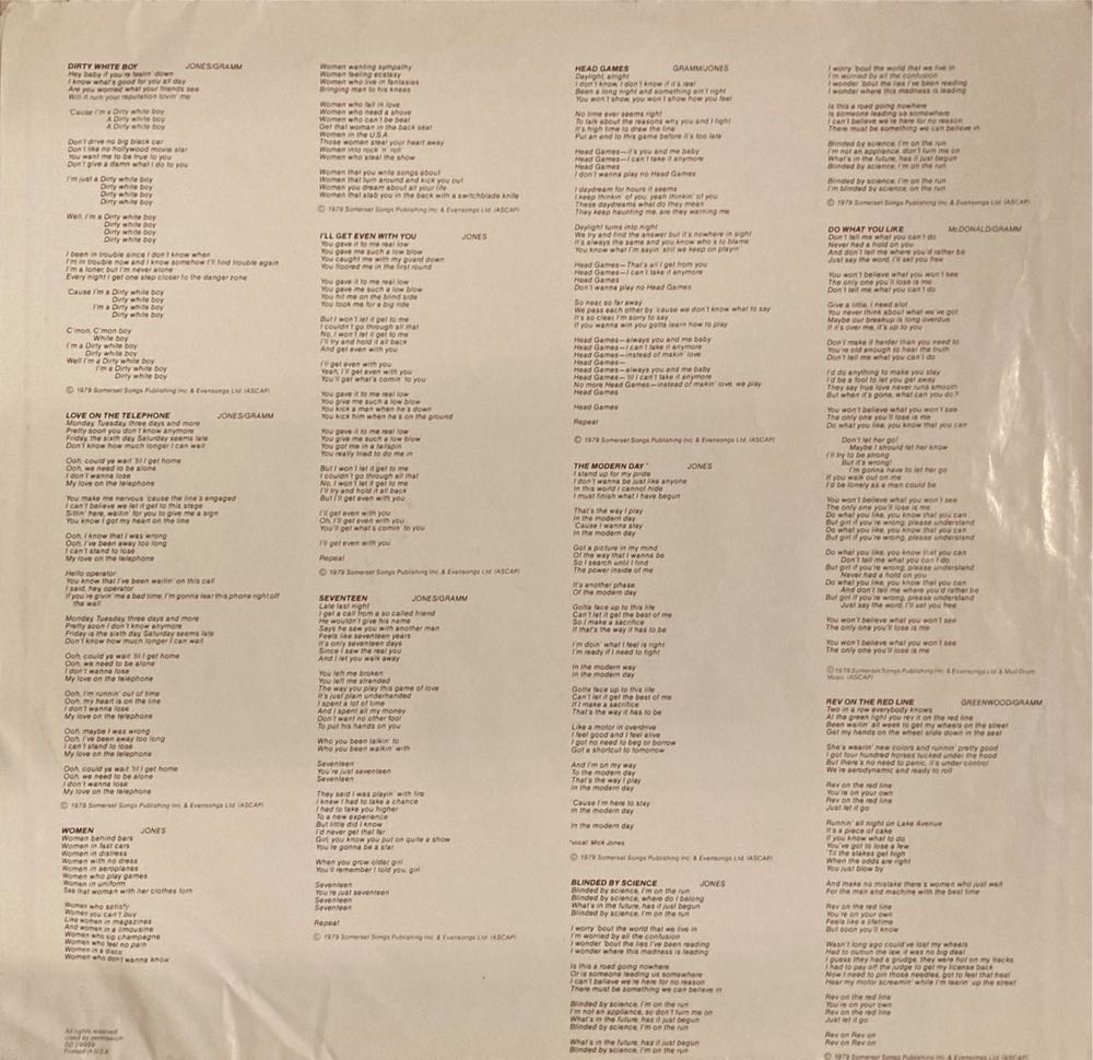 Head Games - Foreigner (12” - 38) music collectible - Main Image 4