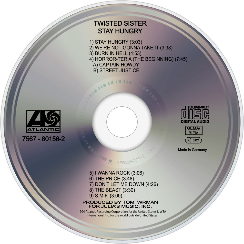 Twisted Sister Stay Hungry - Twisted Sister (CD - 3709) music collectible [Barcode 075678015625] - Main Image 3
