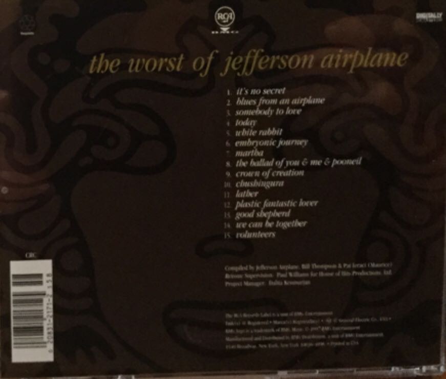 The Worst Of - Jefferson Airplane (CD) music collectible [Barcode 020831217125] - Main Image 2