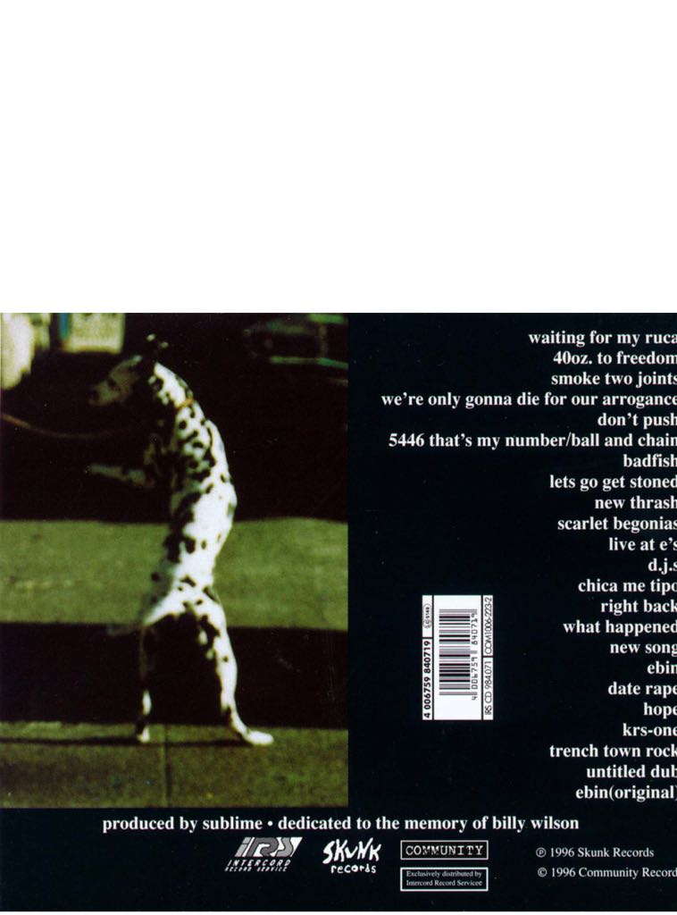 40oz. to Freedom - Sublime (CD - 69) music collectible [Barcode 008801148426] - Main Image 2