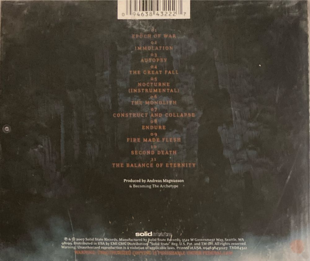 The Physics Of Fire - Becoming The Archetype (CD - 51) music collectible [Barcode 094638432227] - Main Image 2