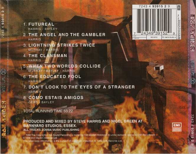 Virtual XI - Iron Maiden (CD - 53) music collectible [Barcode 696998631724] - Main Image 4