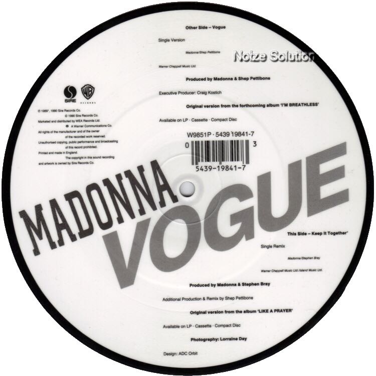 Vogue - Madonna (7”) music collectible - Main Image 2