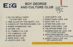 Greatest Hits:  At Worst... The Best of - Boy George And The Culture Club (CD - 74) music collectible [Barcode 020831471626] - Main Image 2