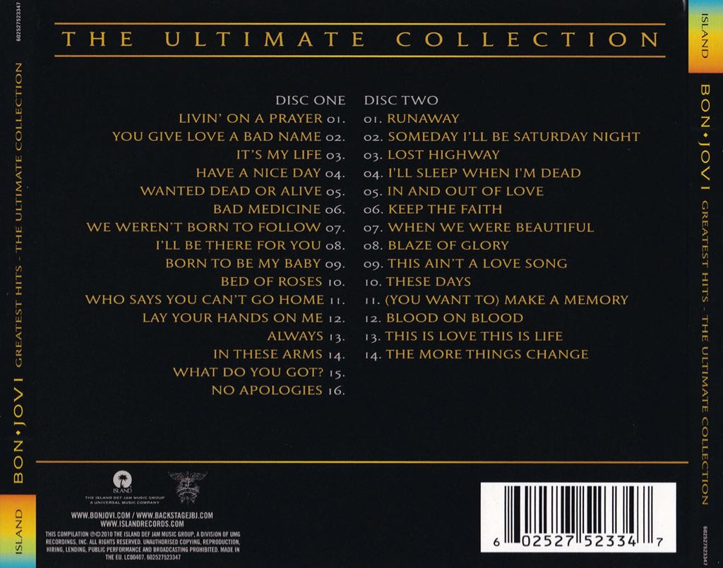 Greatest Hits: The Ultimate Collection - Bon Jovi (CD) music collectible - Main Image 2