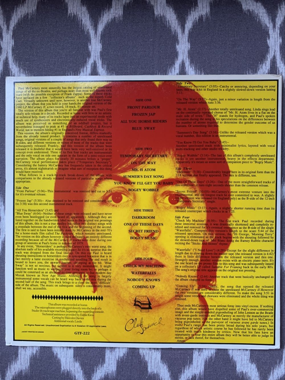 McCartney II - Paul McCartney (12” - 41) music collectible [Barcode 074643651110] - Main Image 4