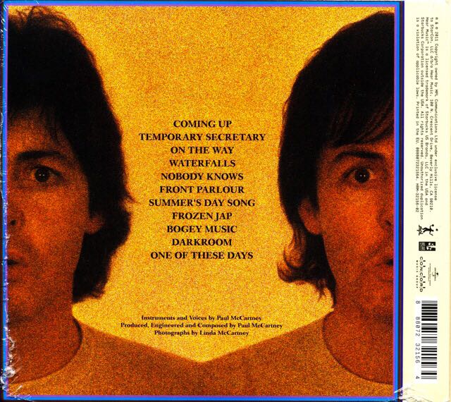 McCartney II  (2011 Paul McCartney Archive Collection) - Paul McCartney (CD - 39) music collectible [Barcode 888072321564] - Main Image 2
