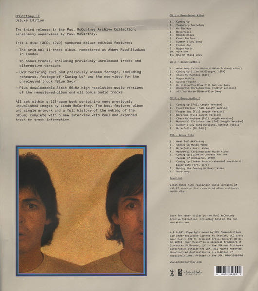McCartney II  (2011 Paul McCartney Archive Collection) - Paul McCartney (CD - 39) music collectible [Barcode 888072321564] - Main Image 3