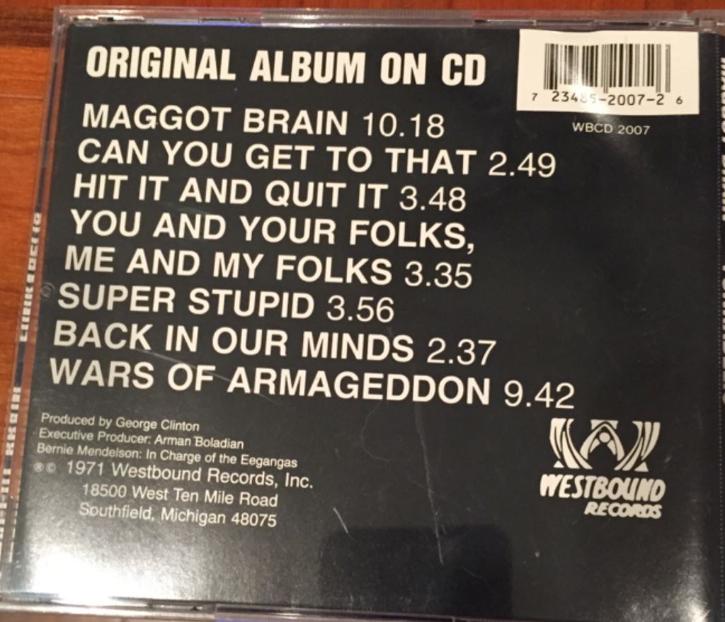 Maggot Brain - FUNKADELIC (CD-R) music collectible [Barcode 723485200726] - Main Image 2
